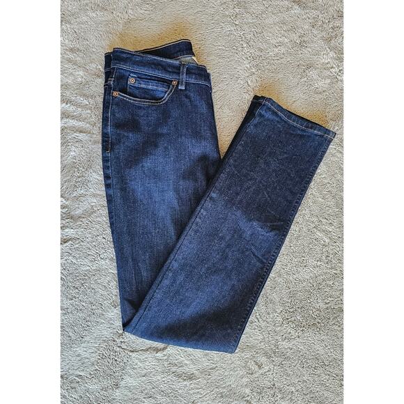 Duluth Trading Co Dark Wash Blue Denim Straight Leg Jeans Womens Sz 6x33 - Picture 4 of 6